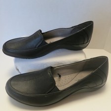 LifeStride Loafer Mada Black Bomber PU 9 Wide Women's Flats