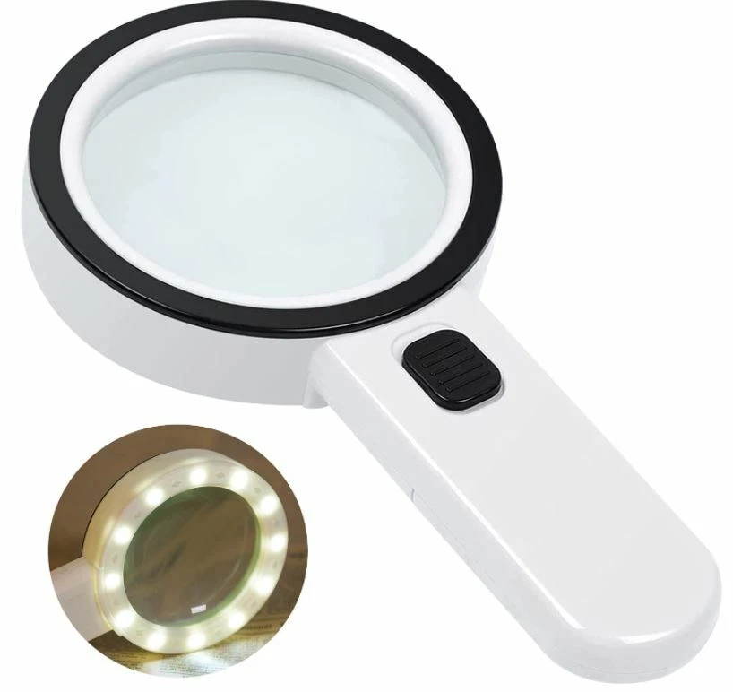 Magnifying Glass w/ Light 30X Power Jumbo Lighted Magnifiers Lens for  Seniors