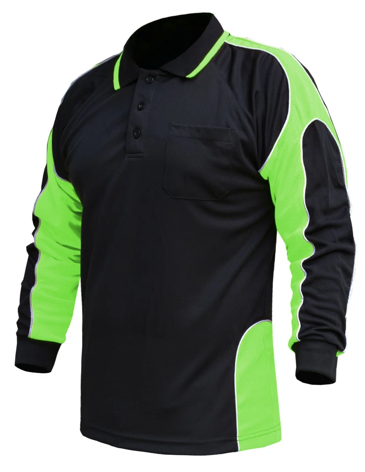 3 Pack Active Polo Shirts Long Sleeve Chest Pocket Contrast Trendy Collared top - image 4 of 4