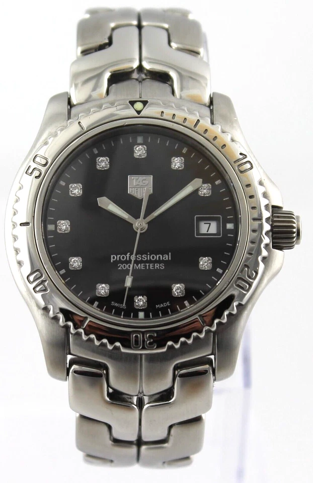 Reloj Tag Heuer Link WT1115.BA0550 DIAMAND Suizo Cuarzo Fecha Clásico Hombre Negro Foto 3 de 4