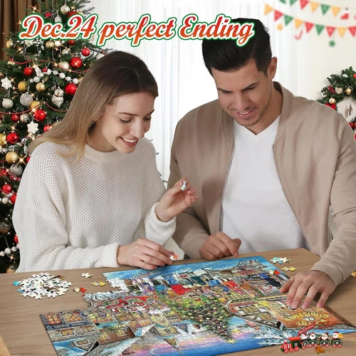 2024 Christmas Advent Calendar Jigsaw Puzzles,24 Days Surprise Multicolor - Picture 3 of 8