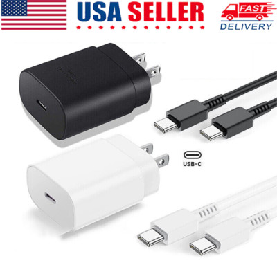 25W Type C USB-C Cable Super Fast Wall PD Charger For Samsung Galaxy S20 S21 S22