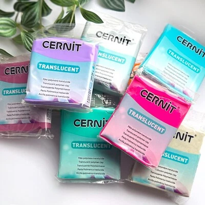 Cernit Translucent Polymer Clay 56g Trans Bar New. Assorted Colours.