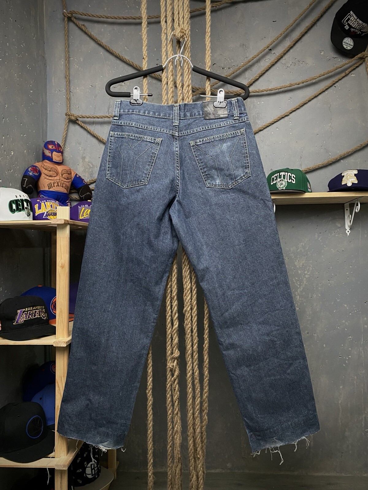 Jeans Yves Saint Laurent Vintage W30 Uomo Blu Tagliati Vintage Rari Avant Garde