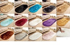 Faux Sheepskin Rug Balcony Oval circle Rectangle Floor Carpet Bedroom Mat