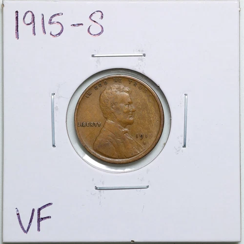 1915-S 1C Lincoln Wheat Cent in VF Condition #3809