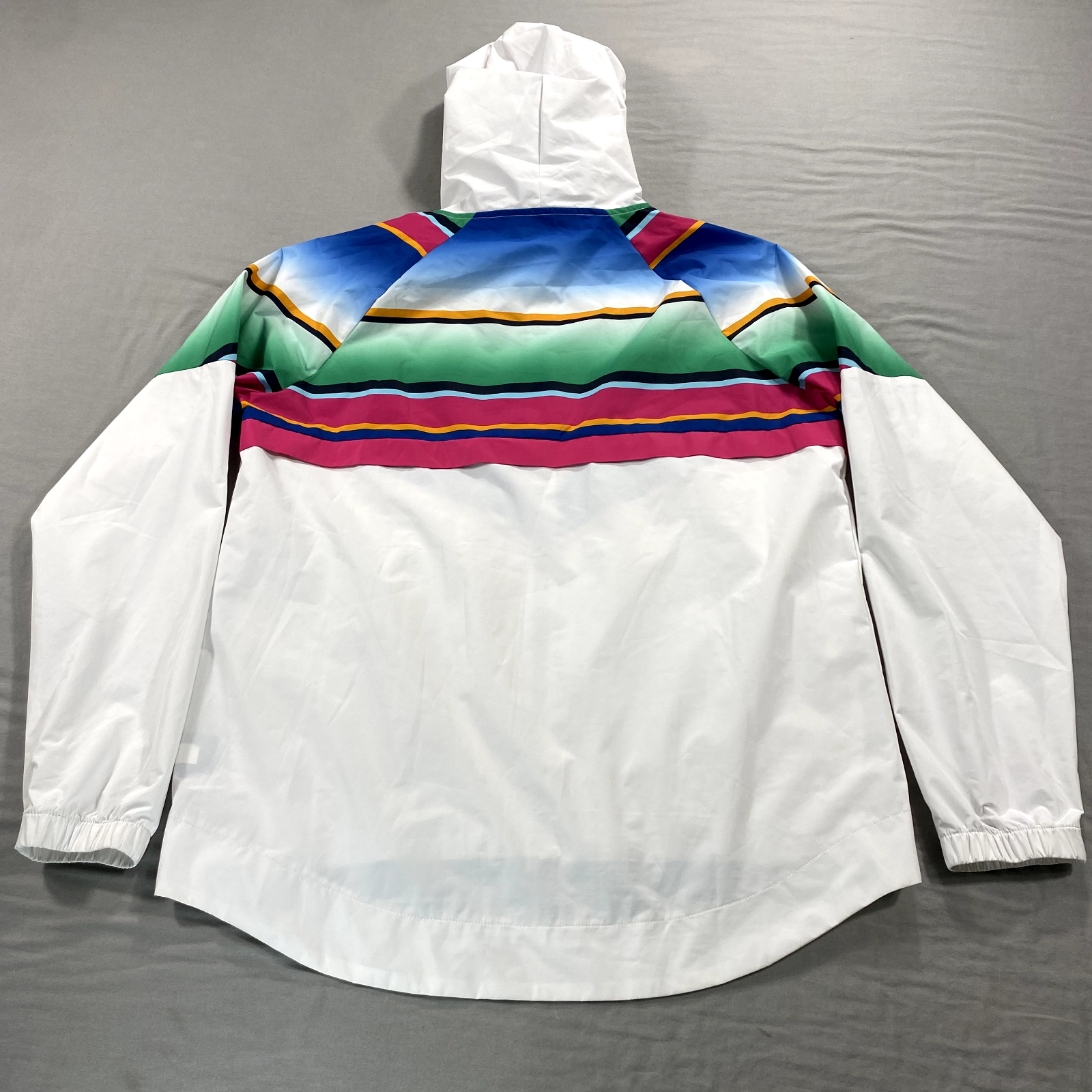 Giacca sportiva Fila donna grande bianca a righe giacca a vento full zip cappuccio donna