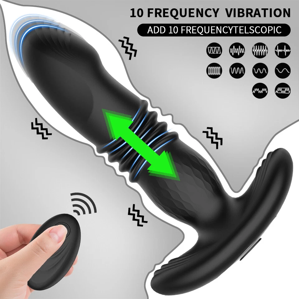 Male Prostate Massager Vibrator Thrusting Anal Butt Plug Dildo Sex Toys for Men