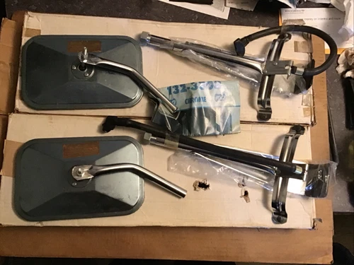 Vintage KD 8” X 5” Mirror Heads & Brackets New Pair # 132-3308