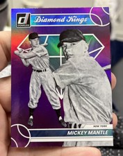 MICKEY MANTLE 2023 DONRUSS BASEBALL DIAMOND KINGS HOLO PURPLE PARALLEL
