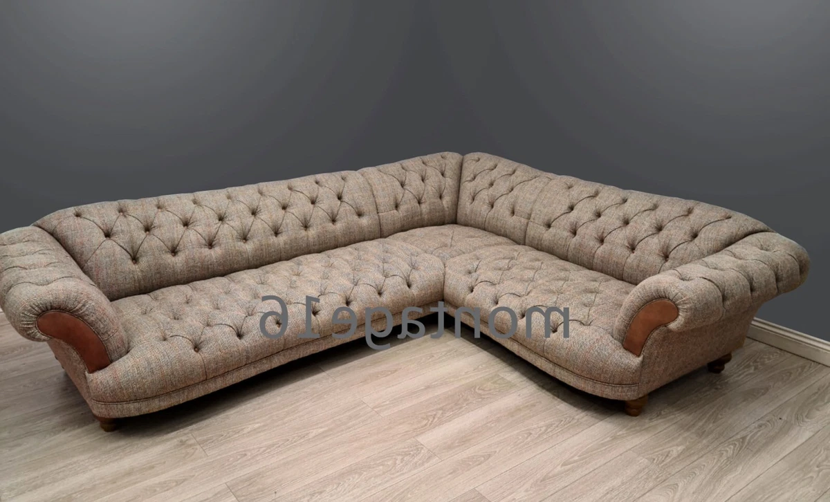 Bespoke Judge Oskar Button Deep Seat Leather Harris Tweed Corner