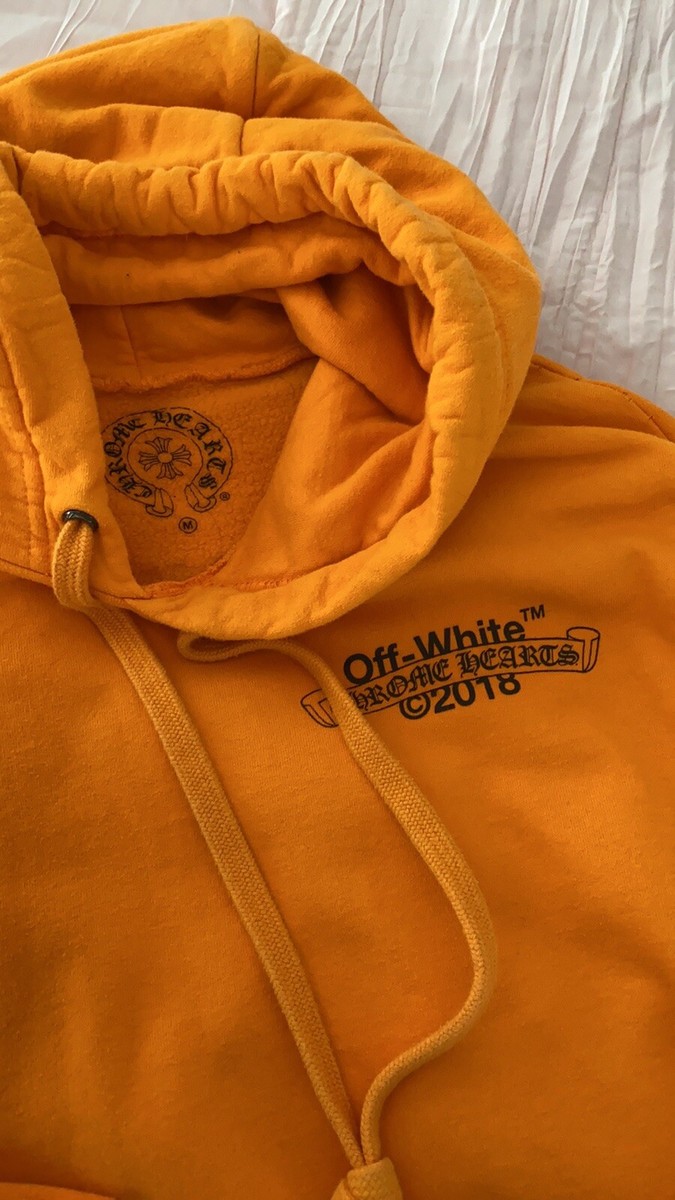 Chrome Hearts Off White Hoodie Orange オフホワイト コラボ Chrome Hearts Off-White Orange & Black Hoodie – Savonches
