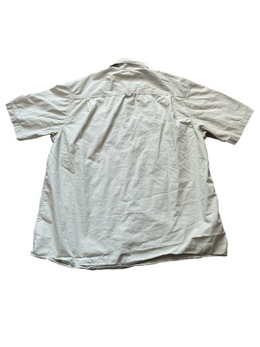 Columbia Men Tan Short Sleeve Button Down Casual Shirt Medium - Picture 2 of 6