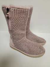 UGG SEQUIN KNIT PINK CRYSTAL ZIP BOOTS SIZE US 4