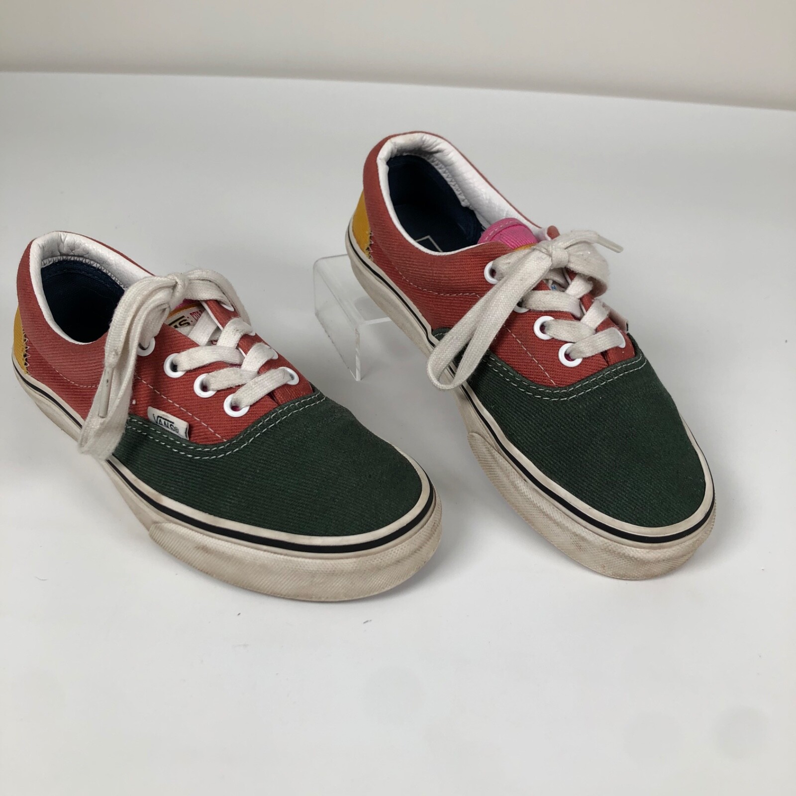 Vans ERA Varsity Womens Green Red Yellow Canvas Skate Sneakers Shoes