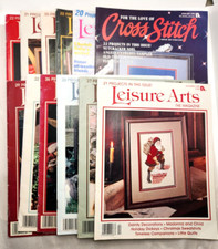 Leisure Arts Magazine Needle Crafting Set of 12 Dated 1988 to 1999