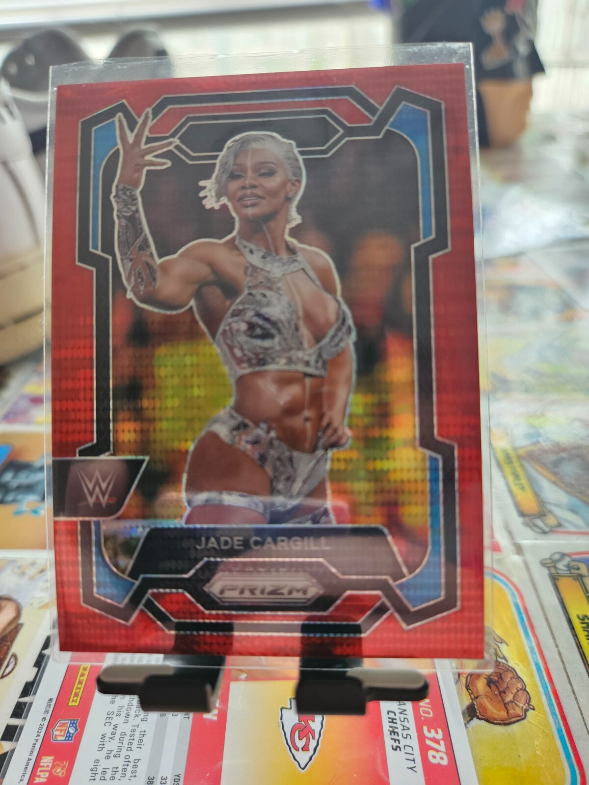 2024 Panini Prizm WWE Jade Cargill No. 126 Red Pulsar Prizm /399 Wrestling