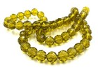 50pcs Vintage Czech Olive Green Glass Machine Cut Faceted 8mm. Round Beads T432