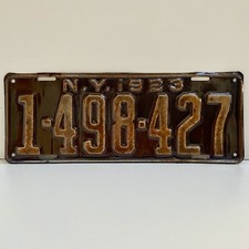 1923authenticantique1923 New York Ny Usa 16x6 License Plate 1-498-427 Clean 1923authenticantique1923 New York Ny Usa 16x6 License Plate 1-498-427 Clean