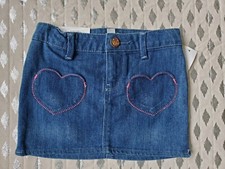 Baby Gap Soft Light Denim Mini Skirt Heart Pockets Sz 4 NWT