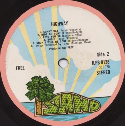Free - Highway Vinyl 11 Dec 1970 LP, Album UK ILPS 9138, ILPS-9138 - Picture 4 of 4