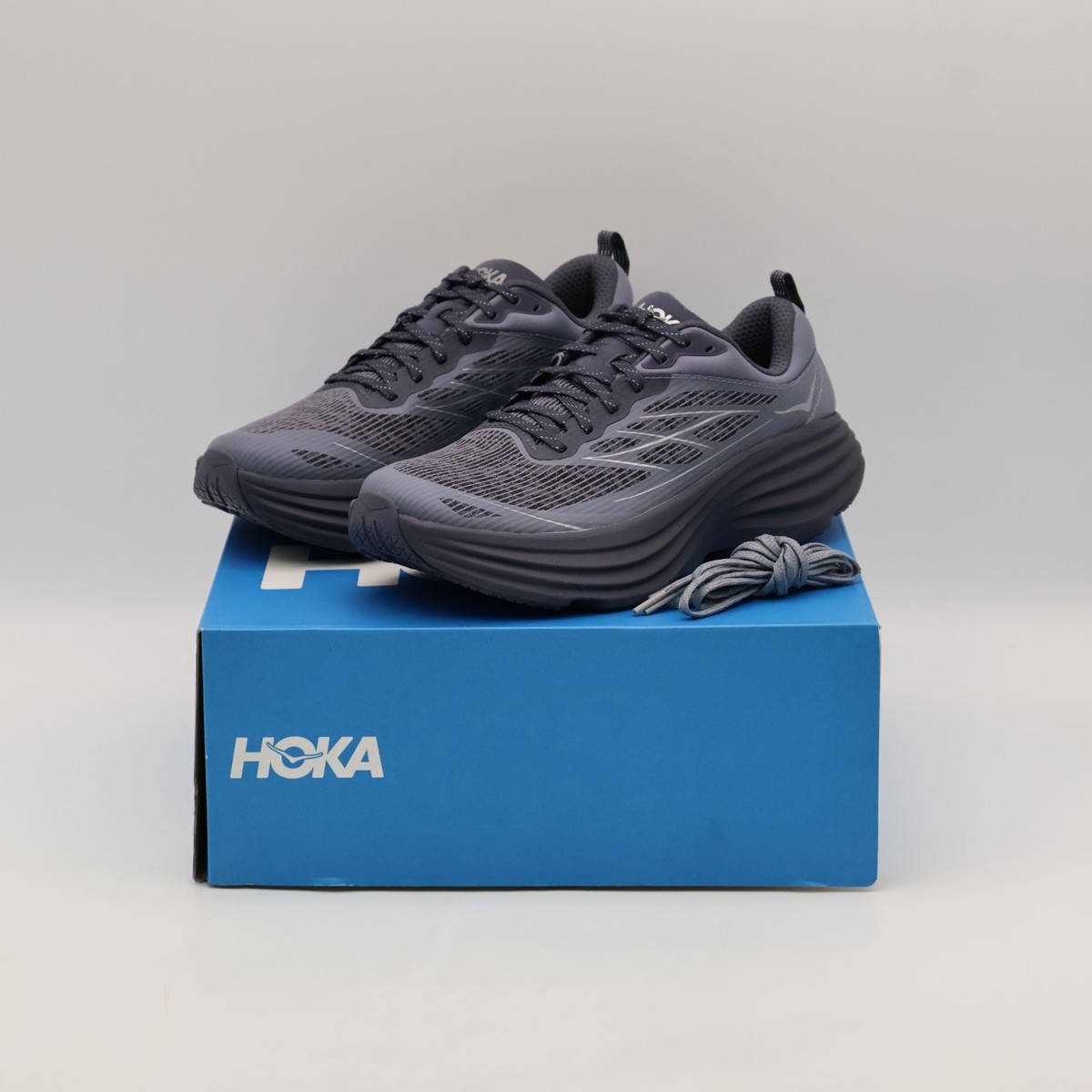 1155391-CYG Hoka Bondi 8 TS Caged Charcoal Grey Gray Skies (Men's