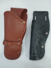 Vintage Brown Black Plastic Holsters for Toy Cap Gun Left Hand