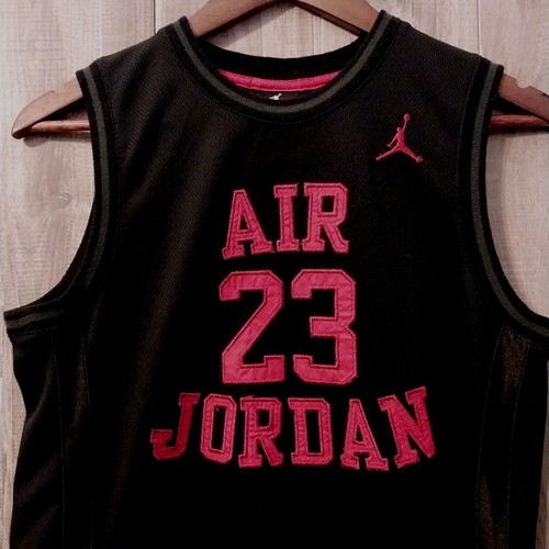 Nike Air Jordan #23 Black Red Tank Jersey Sleeveless Boys Youth Size L(12-13) - Picture 2 of 8