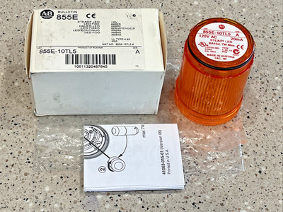 Allen-Bradley 855E-10TL5 Amber Stack Light W/ Bulb 855E-LL10A *NEW IN BOX*