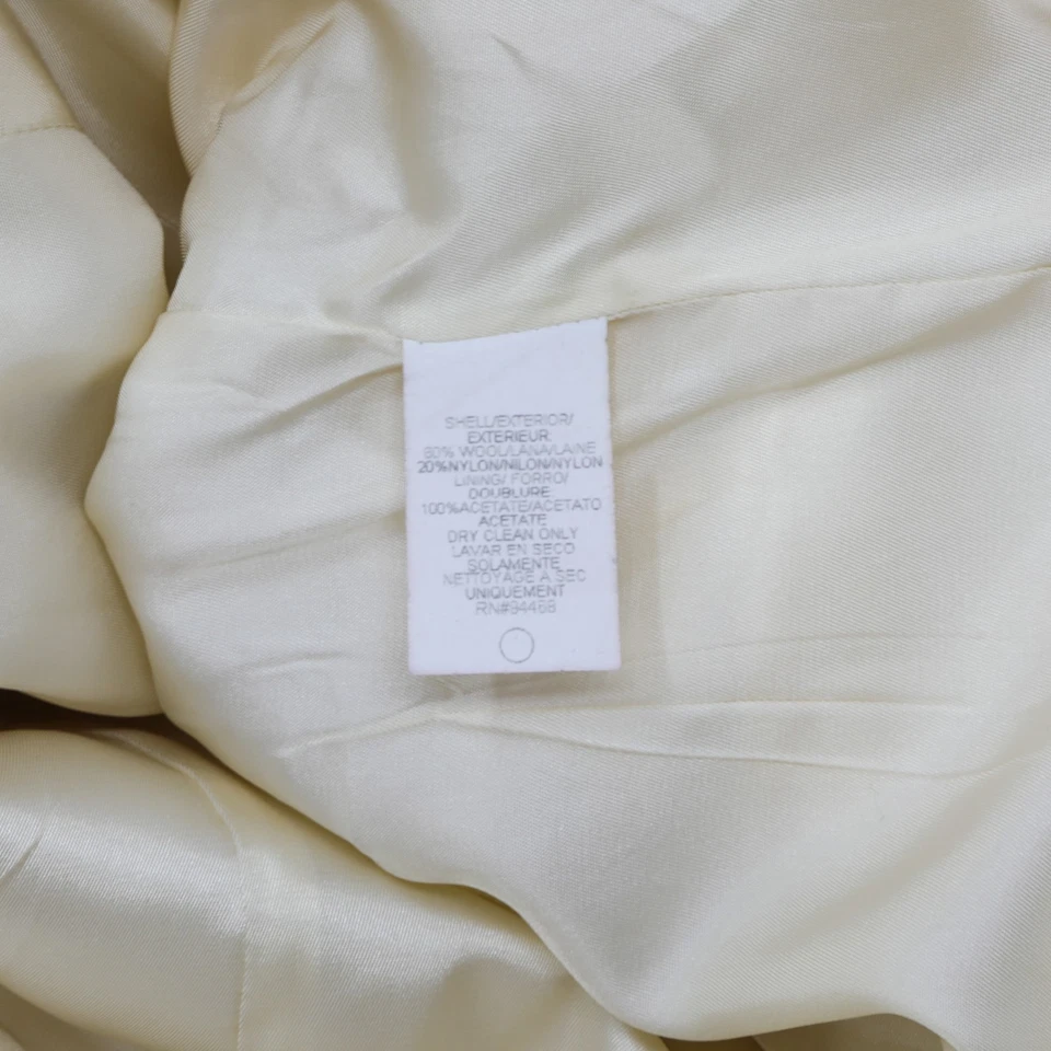 Abrigo largo vintage Liz Claiborne mezcla de lana crema para mujer 14 minimalista clásico Foto 4 de 4