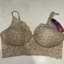 NWT Maidenform Lightly Lined Convertible Lace Bralette Paris Nude 34D