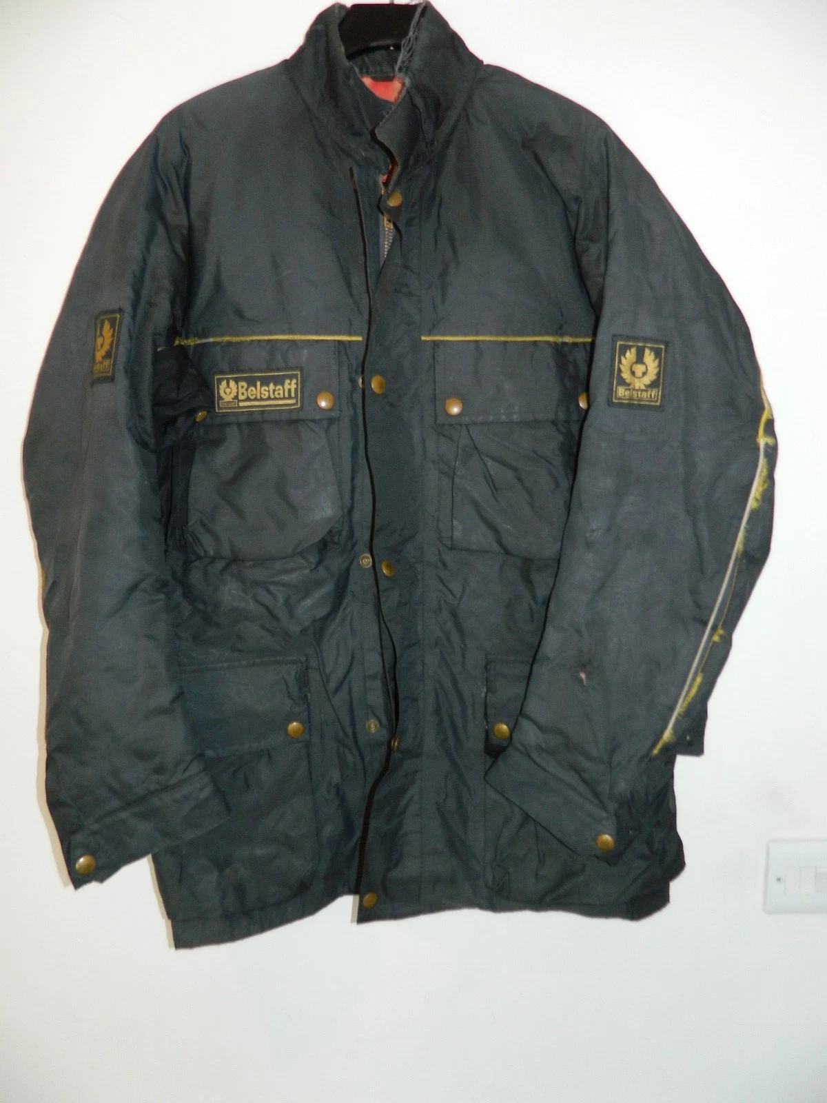 vintage Distressed Belstaff Trail Master motorcycle style rain jacket mens UK L