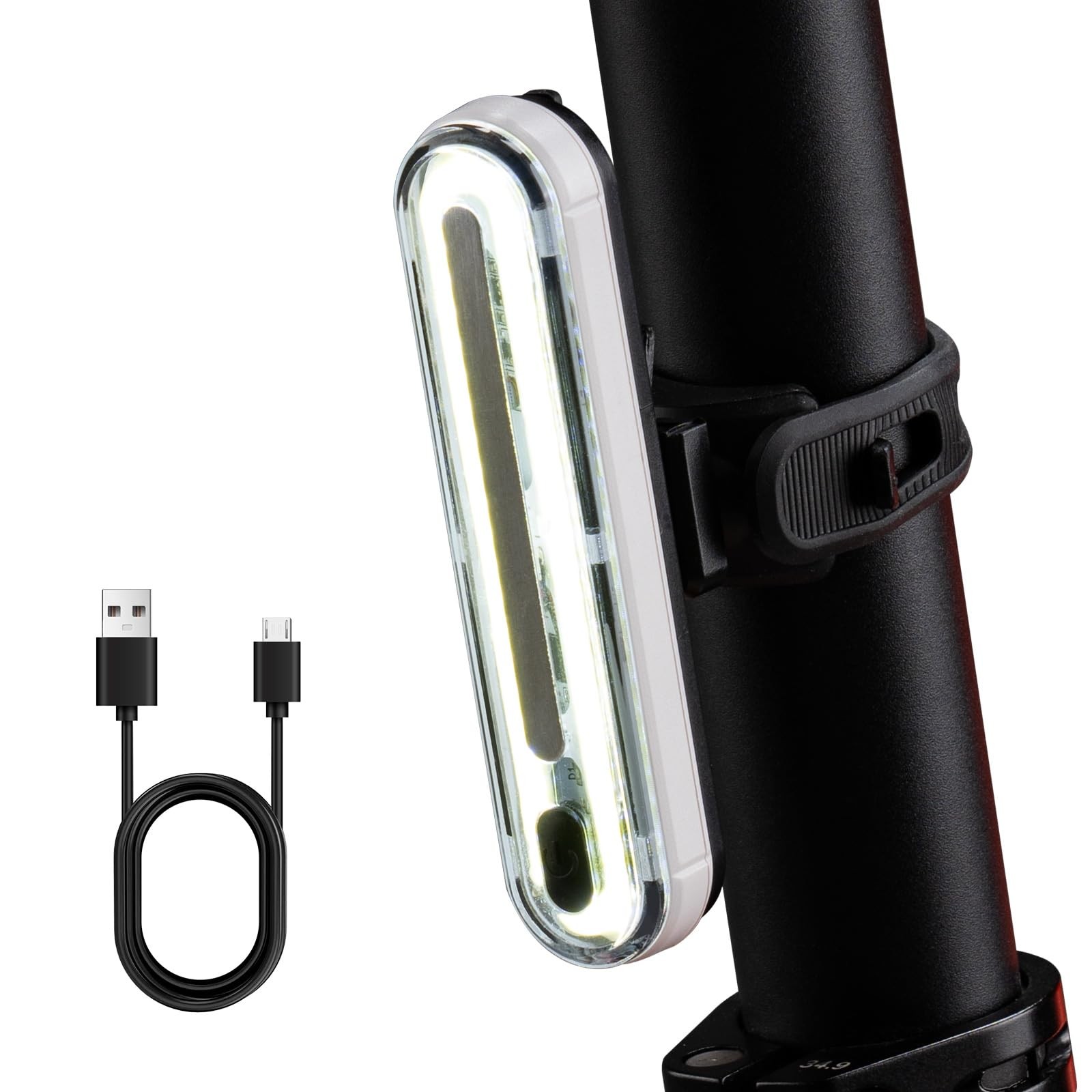 Feu arrière pour vélo de 60 lumens lampe arrière rechargeable au design compact noir