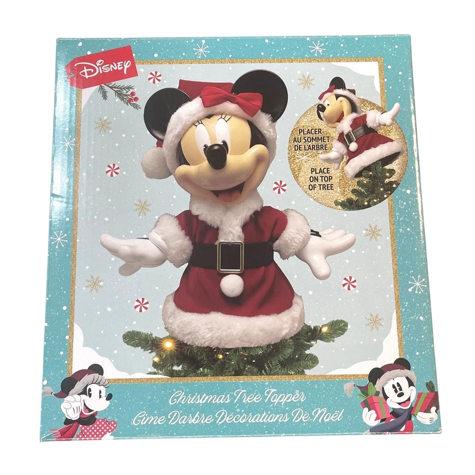Disney Minnie Mouse Santa Christmas Tree Topper by Kurt S. Adler Holiday Decor - Image 4 of 4