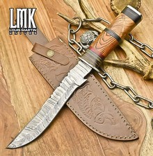LMK Forged Bowie Knife Twist Damascus Hard Wood Damascus Guard Hunter Bushcraft