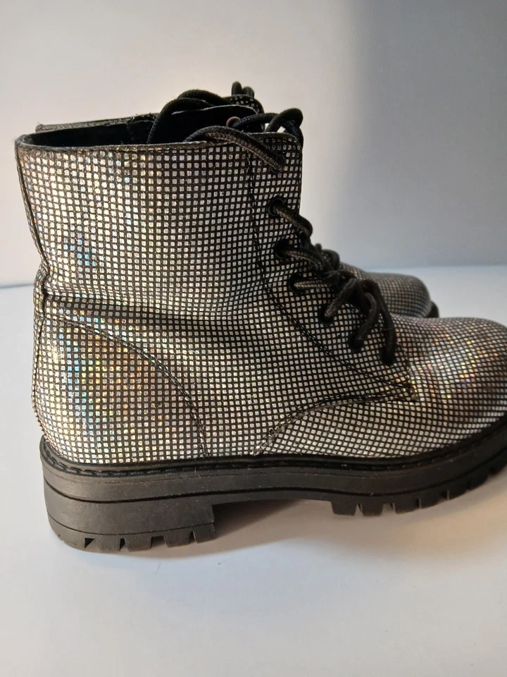 Sugar & Jade Holographic Girl's Boots Size 3 Back To School Shoes - Image 2 of 4