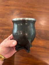 Leather Wrapped Stainless Steel Yerba Mate Gourd, Made in Argentina