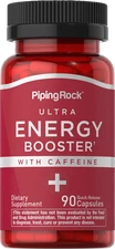 Energy Supplement with Caffeine | 90 Capsules | Energy Booster | by Piping Rock