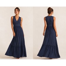 Max Studio Maxi Dress Womens Small Navy Blue ...
