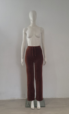 BNWT Peachy Den 'Naomi' Cinnamon Trousers UK 6 8 EU 34 36 Ribbed Orange Bottoms