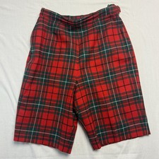 Vintage Pendleton 100 Virgin Wool Plaid Shorts Women's 10 School Girl Holiday