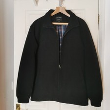 Greenwoods Casual Mens Bomber Jacket Size L Large Black Zip Up Smart Coat Quilte