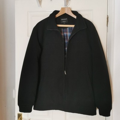 Greenwoods Casual Mens Bomber Jacket Size L Large Black Zip Up Smart Coat Quilte