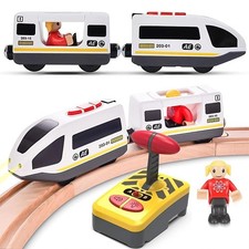Motorisierte Holzeisenbahn, für Kleinkinder, kompatibel mit Thomas, Brio...