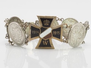 Patriotisches Armband Erster Weltkrieg Eisernes Kreuz Kopeken Münzen WK1; K118