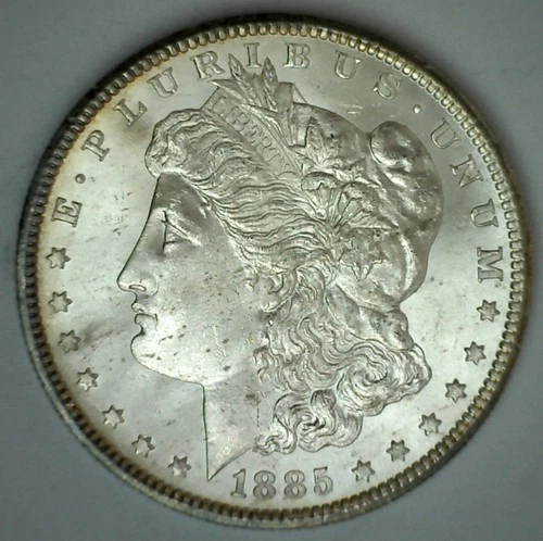 1885 CC Morgan Silver Dollar BU $1 US Coin Carson City Mint as Seen Here