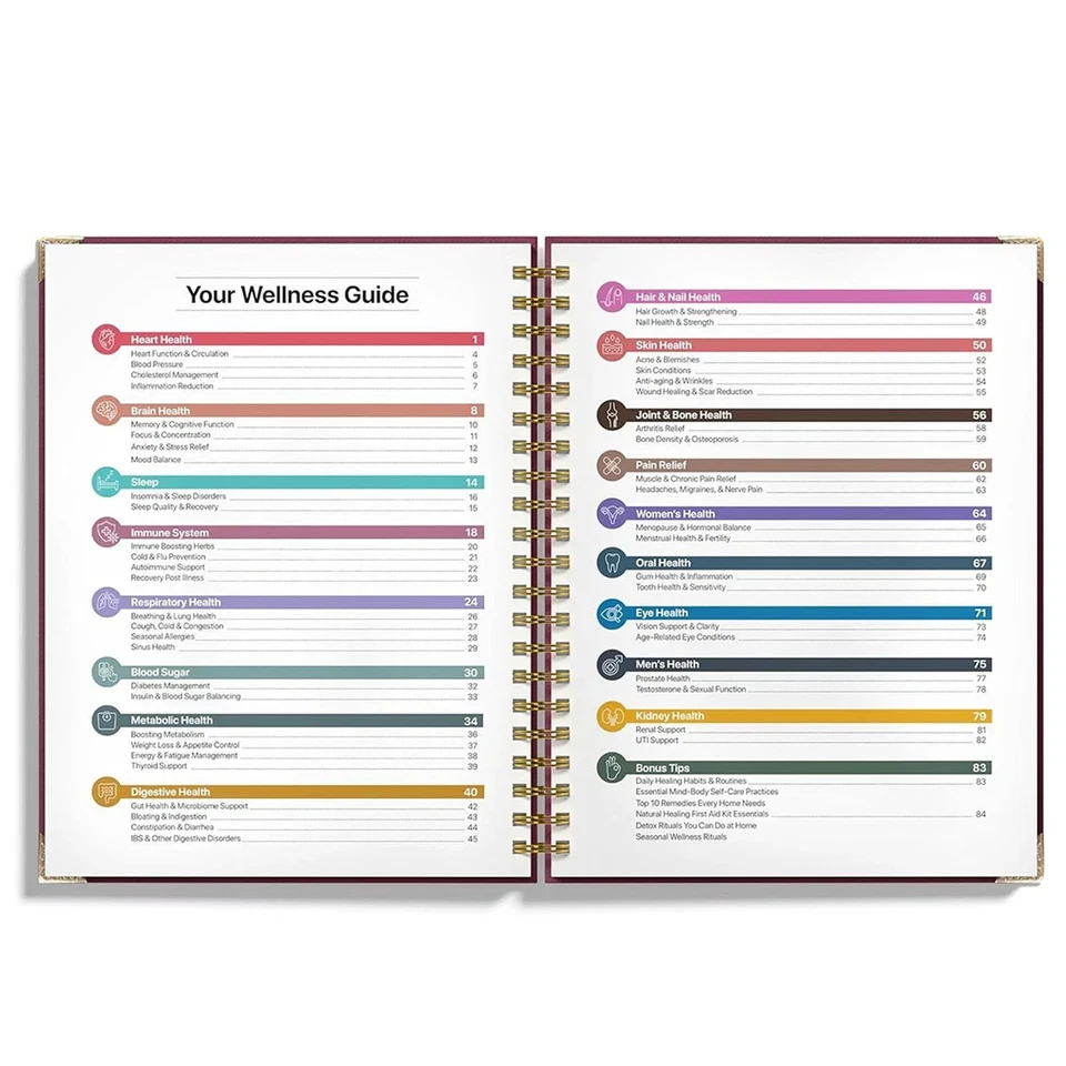 The Natural Healing Handbook Spiral Herbal Remedies Wellness Recipes Guide Gift - Image 4 of 4