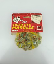 VTG 1987 Jak Pak Tiger Eye Marbles New Old Stock Sealed 1 Shooter 24 Glass USA