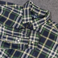 Ralph Lauren Button Down Shirt Mens XL Green Plaid Blake Cotton Long Sleeve