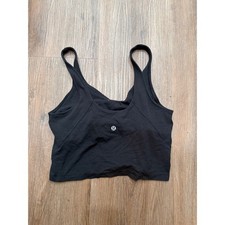 Lululemon Align Tank Top Black Nulu Yoga Crop Built-in Bra Size 10 LW1CWAS